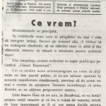 Ziarul „Glasul Bucovinei” din 22 octombrie 1918, manifestul „Ce vrem” articolul-program al românilor bucovineni